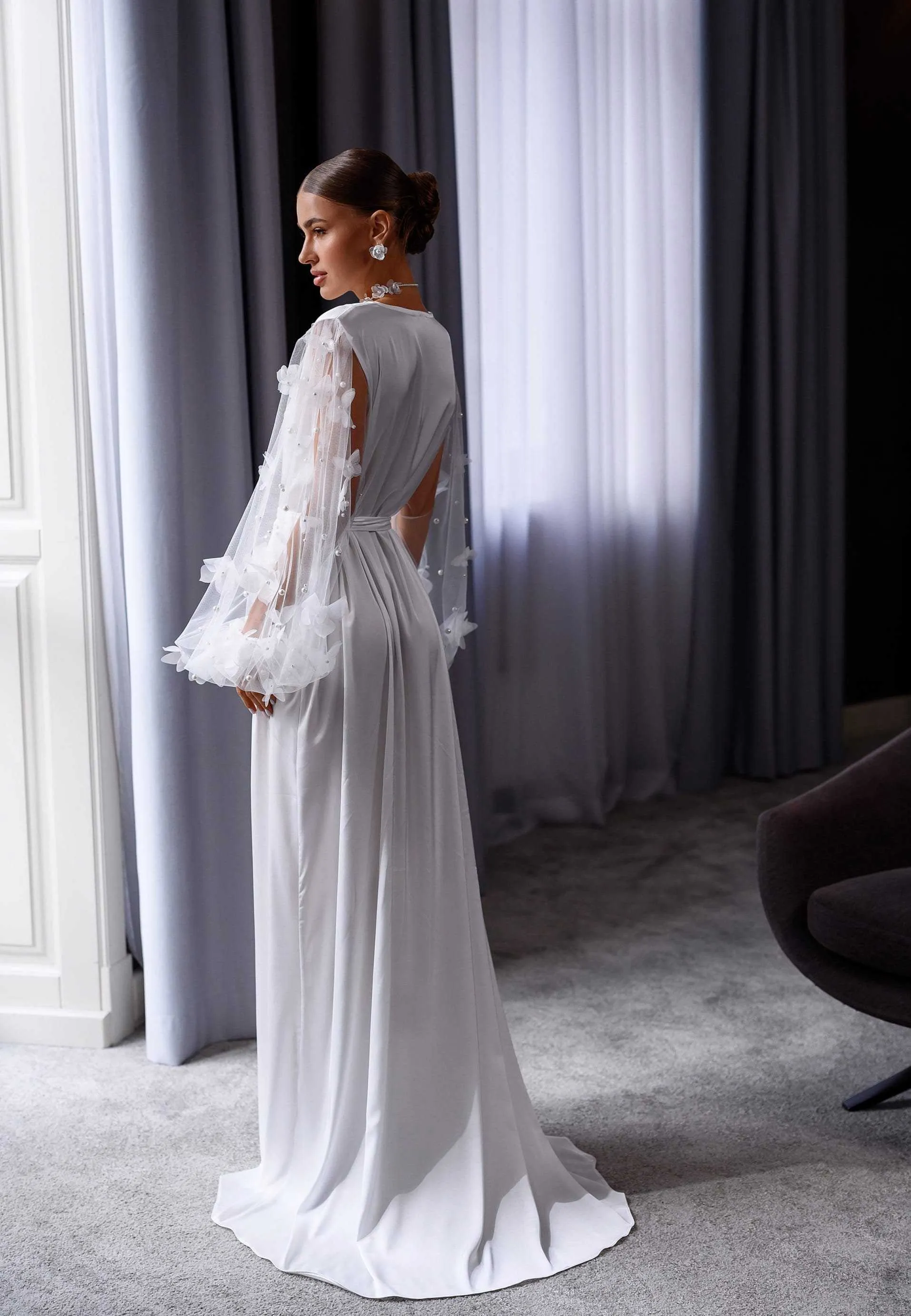 Elegant Women's Nightgown Robe Set - Sexy Bridal Sleepwear, Full Sleeve  Dressing Gown with Belt - Perfect Party Gift