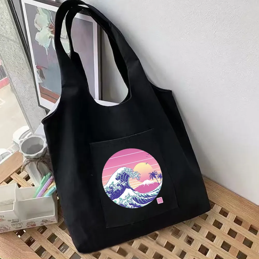 FACADE PATTERN ★ Canvas Shopper Bag 2 colors DHgate.com:2024Womens Canvas Shopper Bag - Reusable Tote Bag