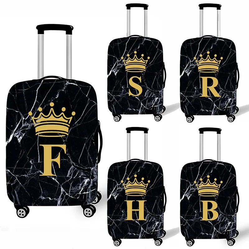 Black Marble Crown Monogrammed Luggage Cover With A And Z Letter Design Fashionable And Protective Trolley Case For Travel From Coisinistore 13.34 DHgate.Com
