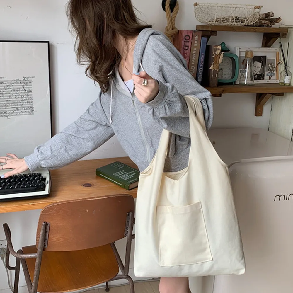 Anime Wave Pattern Printed Japanese Tote Bag Large Capacity Canvas Shoulder Bag For Women Perfect For Shopping And Commuting Reusable And Casual In Beige From Coisinistore 10.06 DHgate.Com