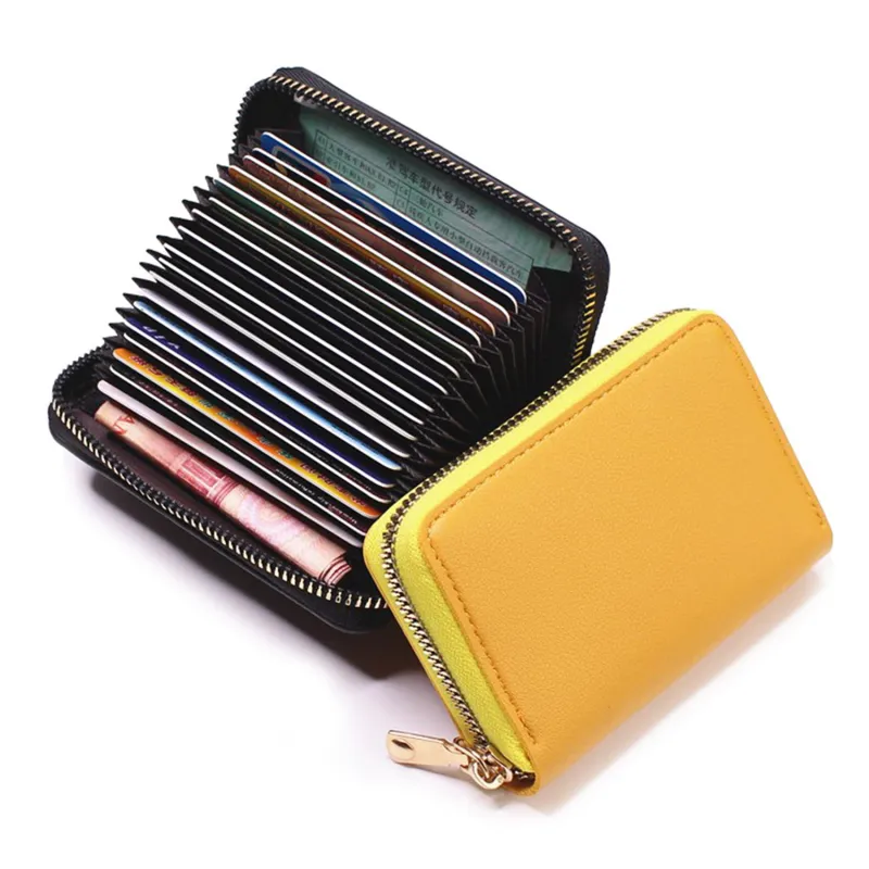 Leather Wallet With AirTag Holder - 7 Slots, RFID Blocking, Slim Credit Card Wallet 8 thumbnail image