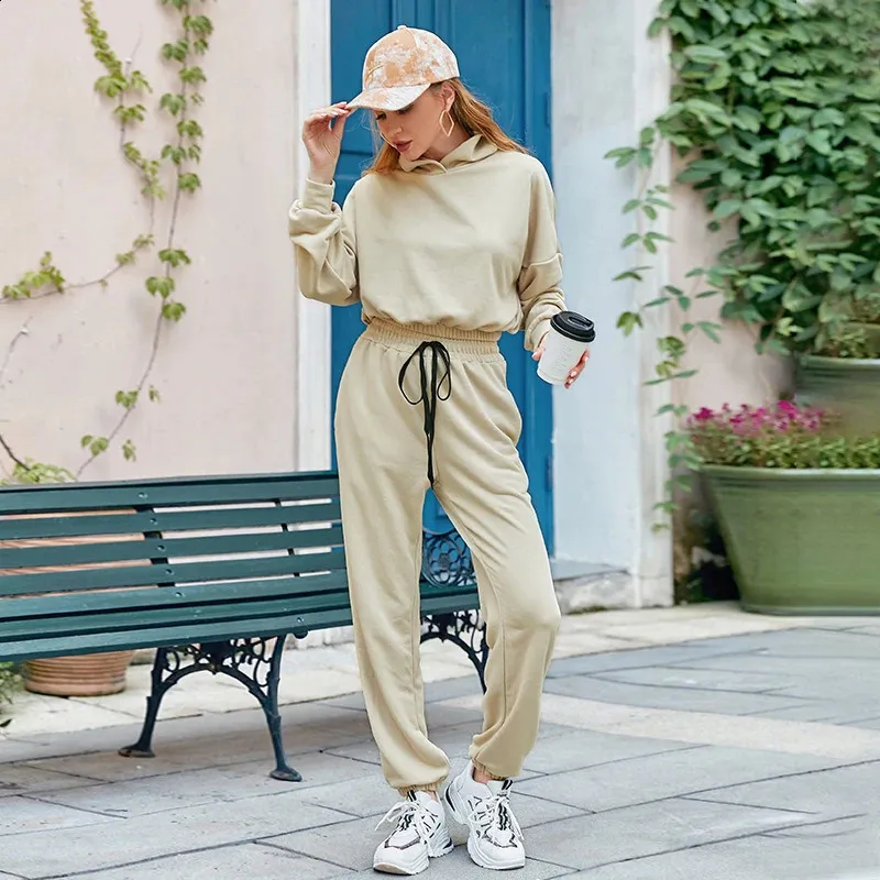 Womens Spring Tracksuit: Casual Hoodie Pants Set Perfect for