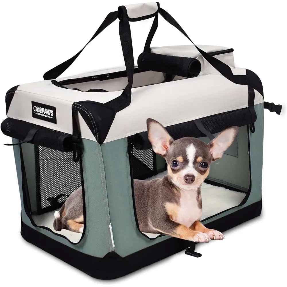 DHgate Soft 3 Door Pet Carrier with Fleece Mat for Dogs Cats and Rabbits Perfect for Travel Pet Supplies