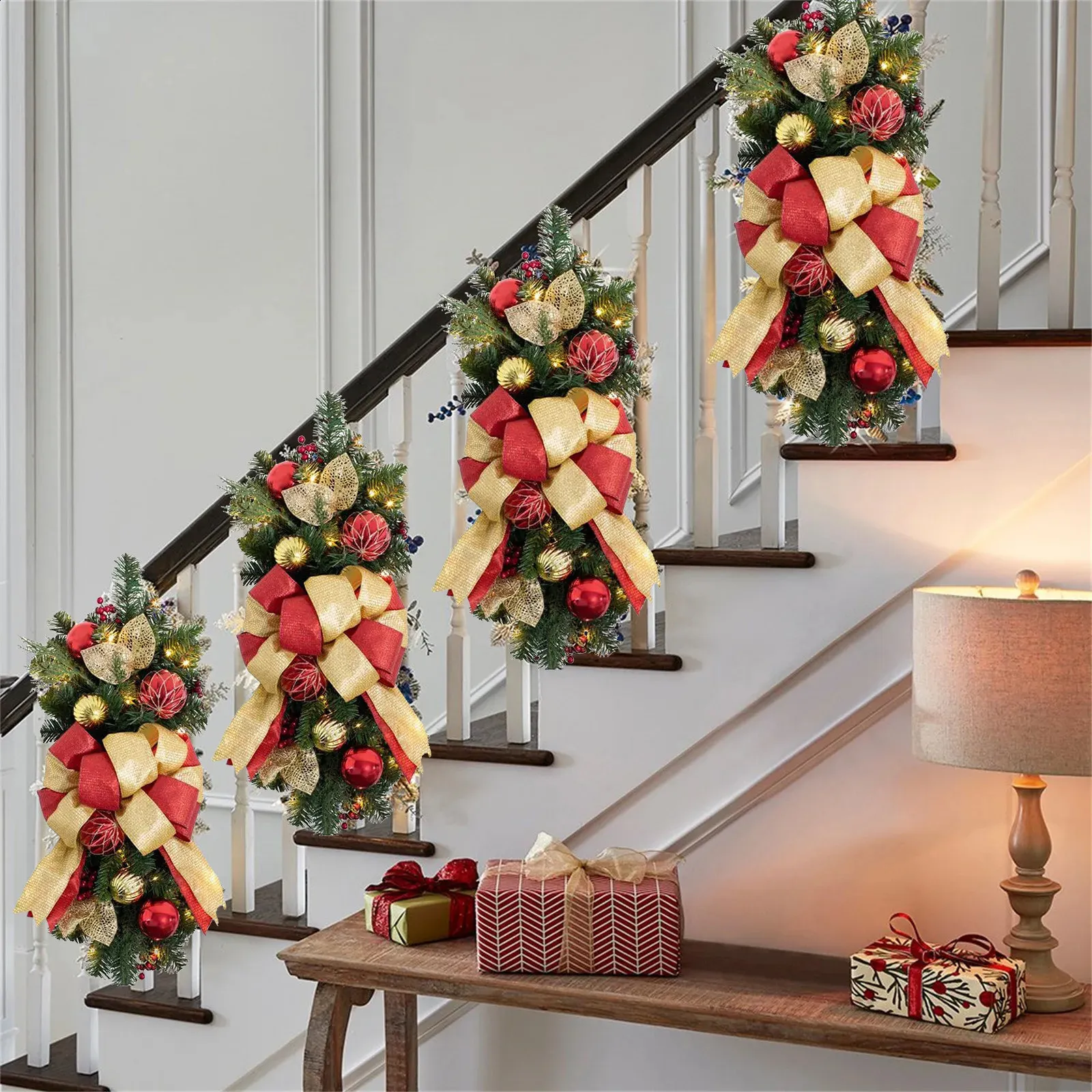 Cordless Prelit Stairs Decoration Lights Up Christmas Decoration Led Wreath  Prelit Stairway Swag Trim Garland Xmas Navidad Natal 240802 De 19,55 € |  DHgate, image size:1600x1600