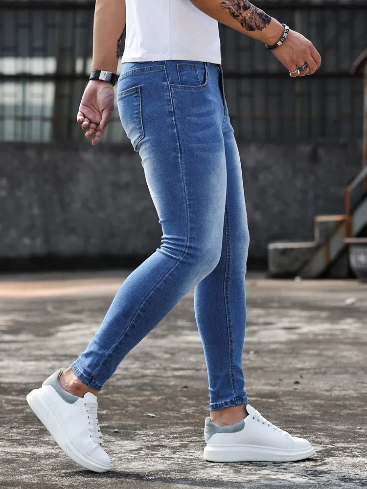 Jean Stretch Homme Coupe Droite – Style Y2K Streetwear, Polycoton, Fermeture éclair, Décontracté