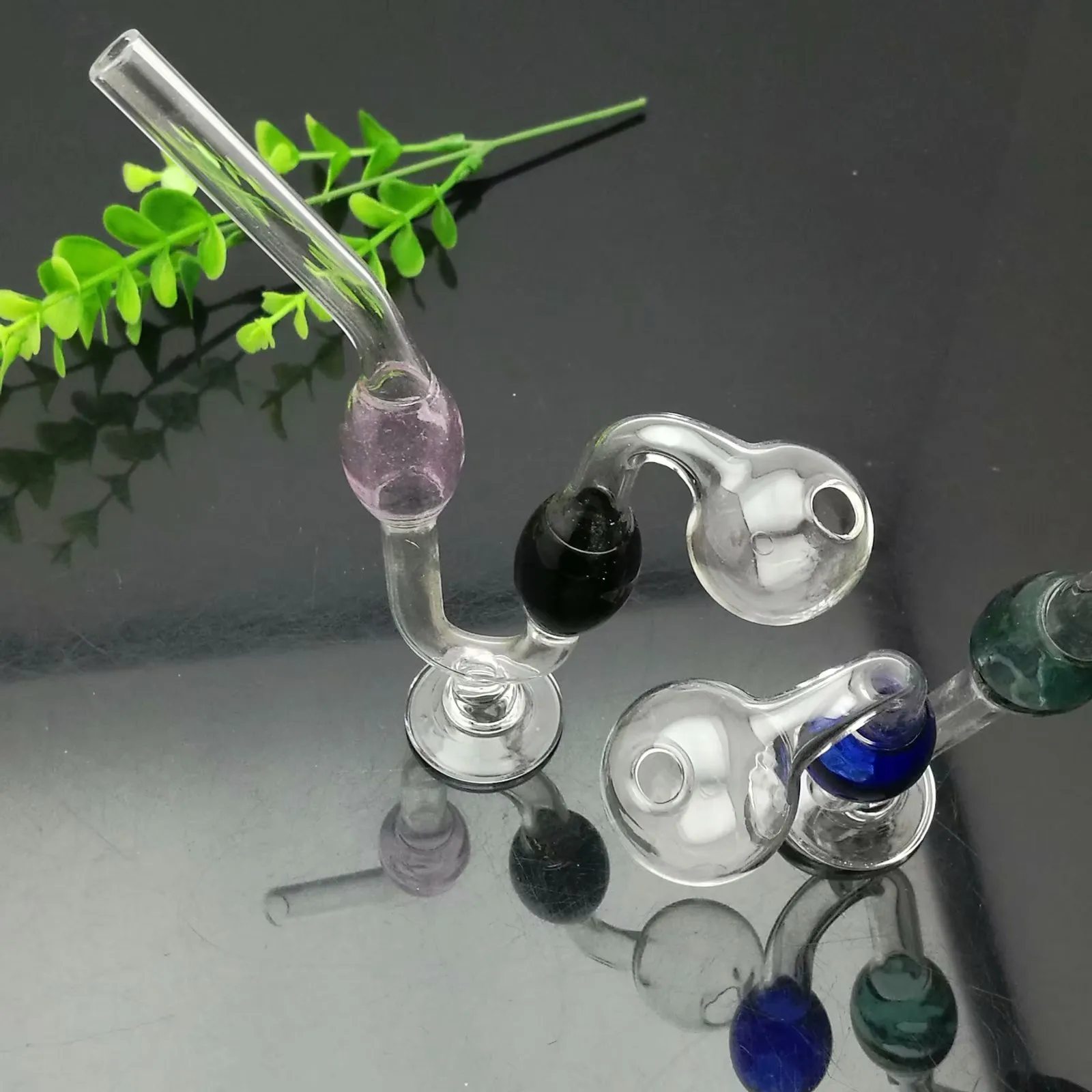 Bong En Verre Avec Tige Descendante 14,5 Mm Et Bol 14,4 Mm - Filtration Spirale, Design Pour Glaçons, Livré Avec 2 Brosses