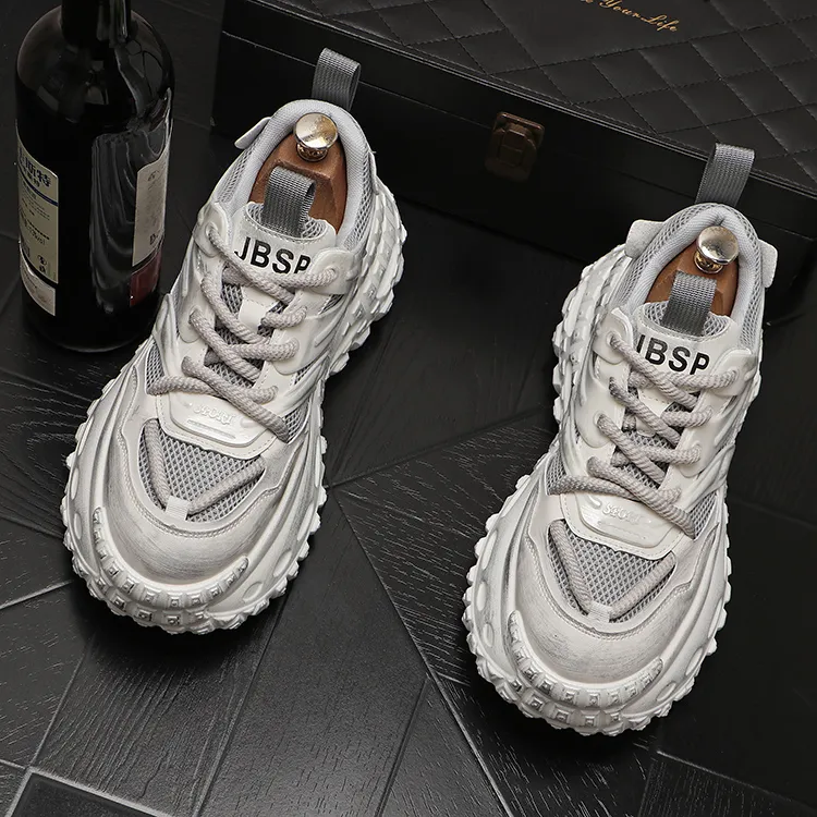 【keyちゃん】 男性用チャンキースニーカー、2024メンズファッションスニーカー