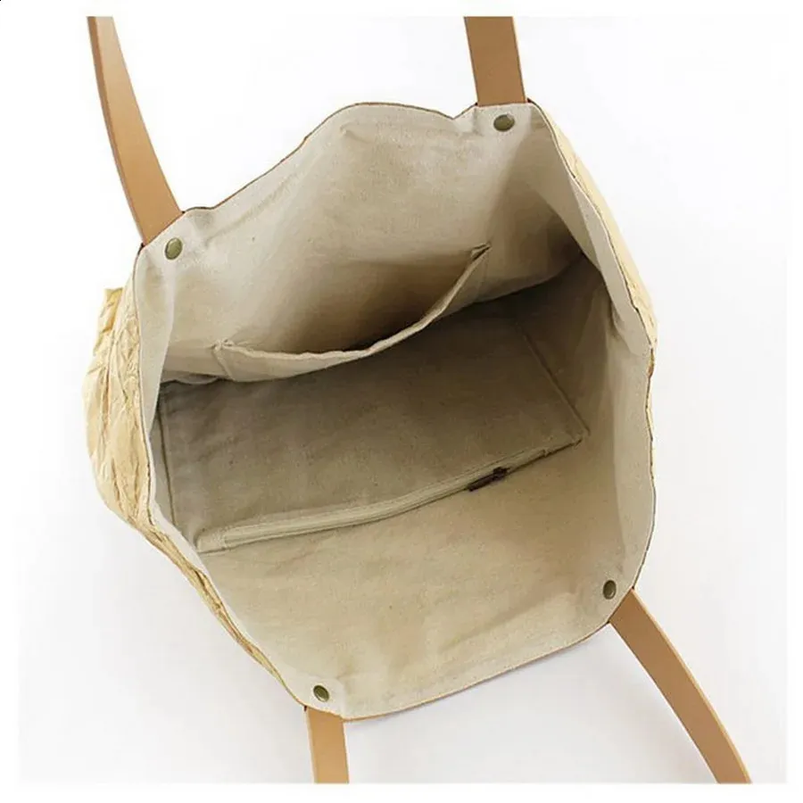 Elegant Washable Kraft Paper Shopping Bag with Cotton Shoulder Straps  Shop Now!