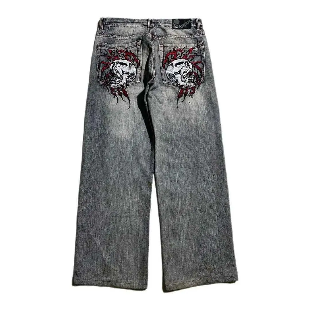 DHgate.com:Hip Hop Skull Embroidered Jeans: Y2K Style Loose DHgate.com:Hip Hop Skull Embroidered Jeans: Y2K Style Loose
