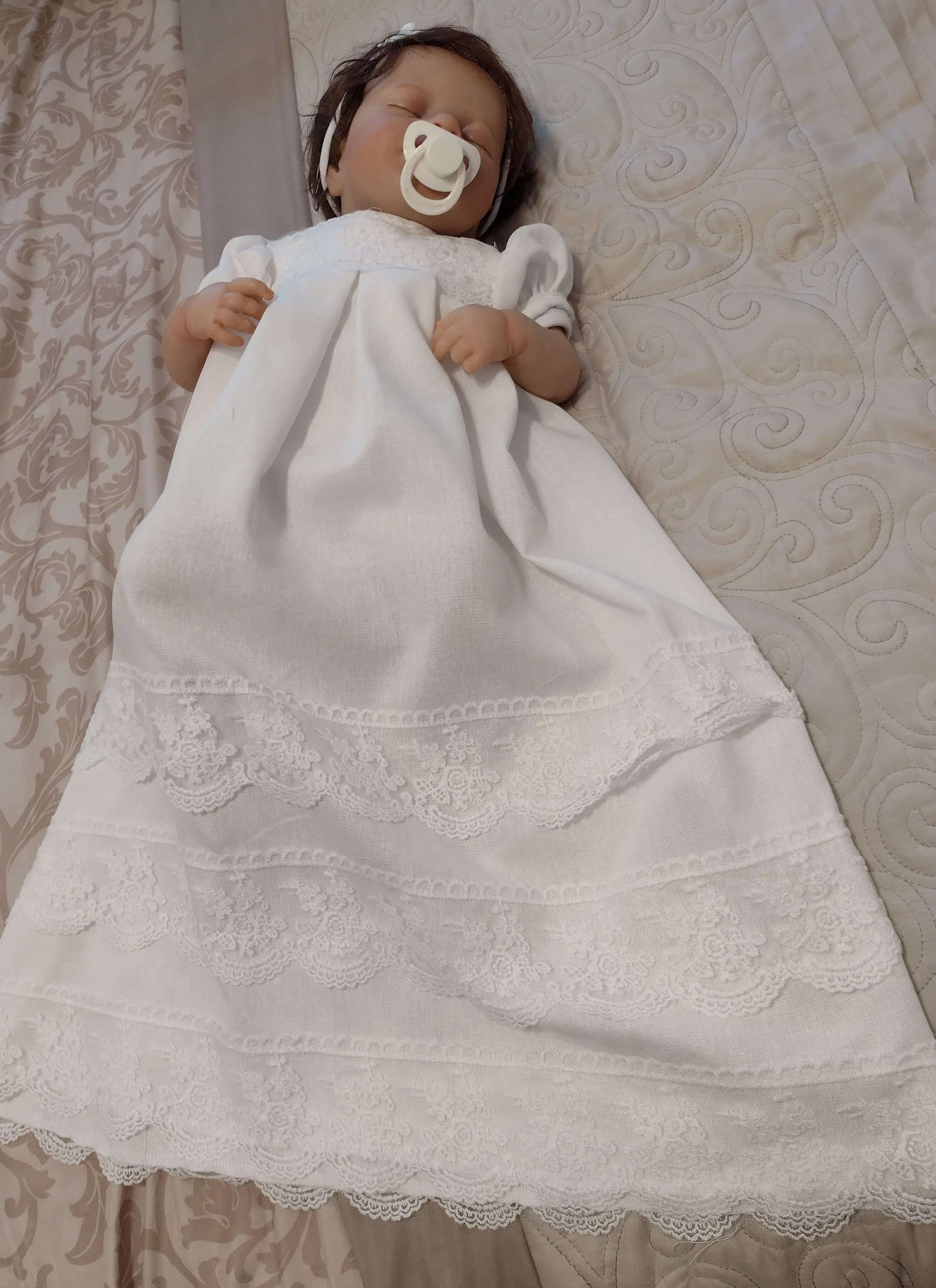 Classic First Communion Dress for Baby with High Neck Lace Appliqué Tulle,  Short Sleeves, Ankle-Length from Dhgate First Communion Dresses