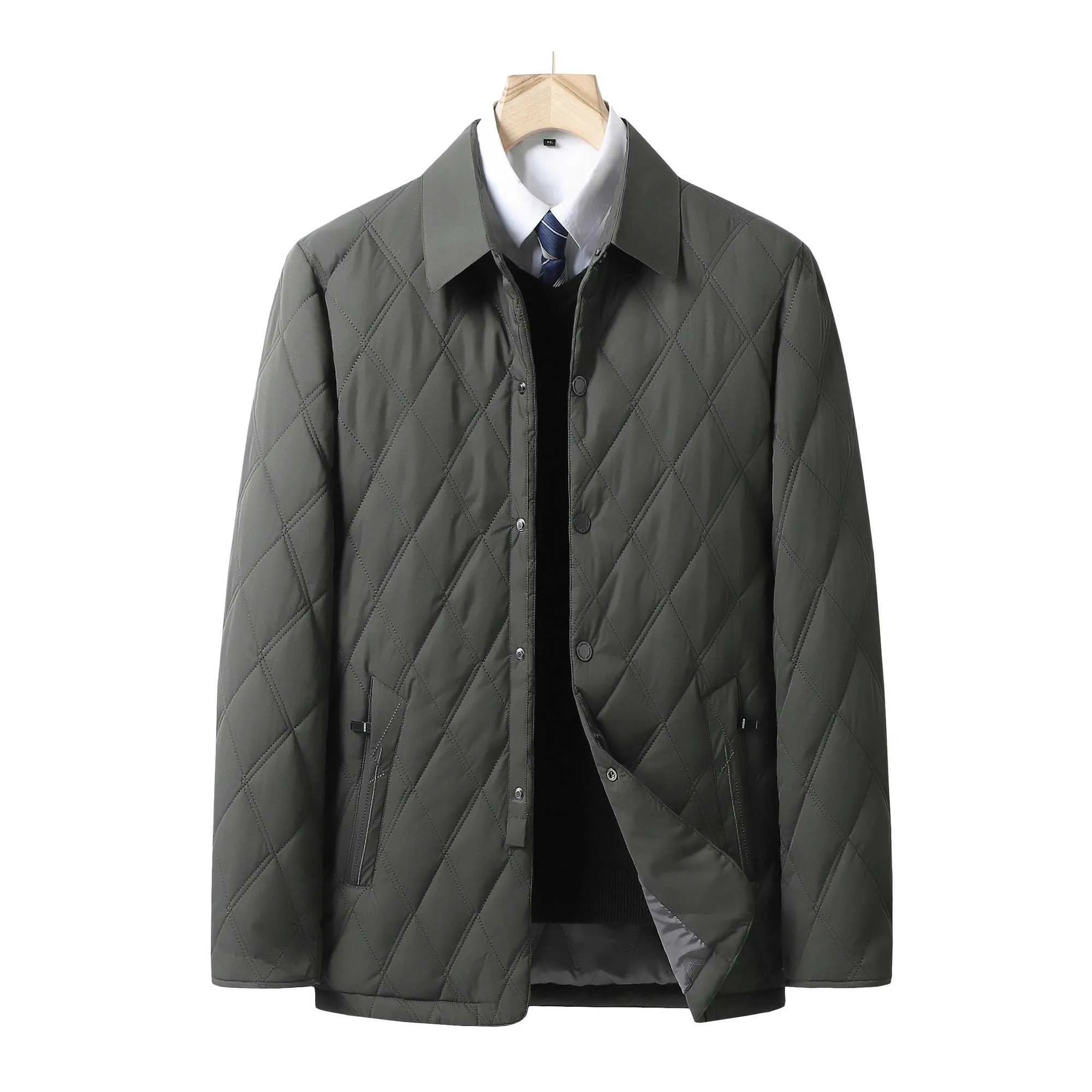 Business Casual Quilted Coats Men's Warm Business Casual