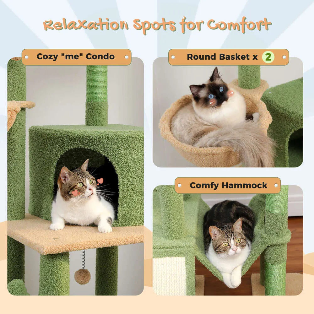 Cat tree with 2 hammocks hot sale