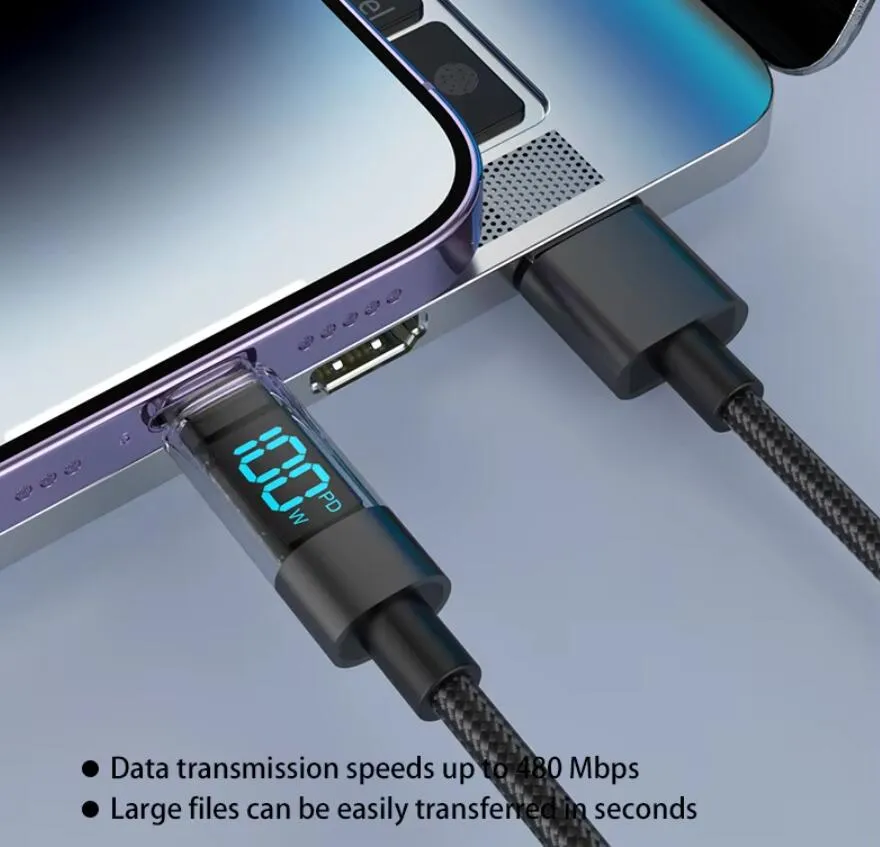 Shielded Led Display Data Cable 2024Aluminum LED Display Data Cable 3ft/6ft USB To Type C PD 100W/66W ...