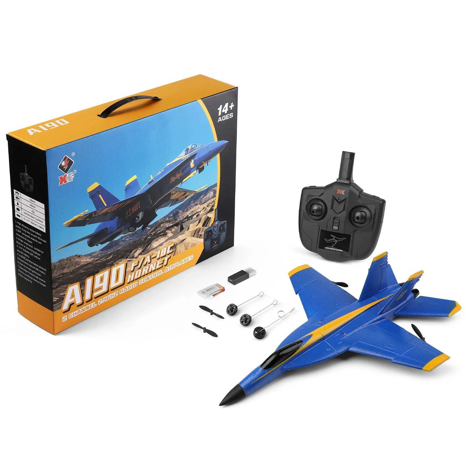 Wltoys XKS A190 2.4G RC Airplane With 2CH EPP Foam Fixed Wing Remote Control Fighter Plane Model Toys M240807 From Kam wo court1 50.93 DHgate.Com