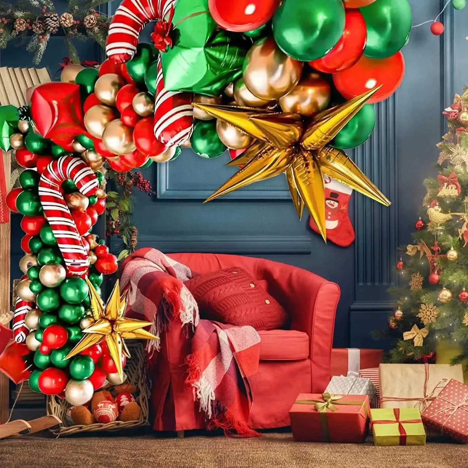 Ballon Père Noël 392050 Décorations De Noël 110H Cm Avec Lumières Et Sons