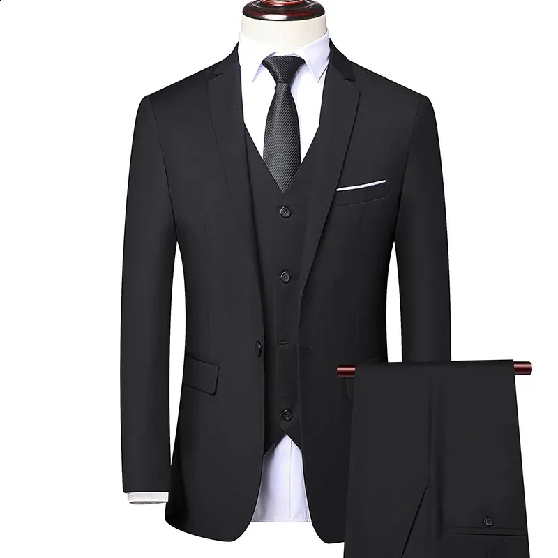 green emerald velvet dress Men’s Navy Blue 3 Piece Suit – Formal Set for Wedding and Prom main image 0