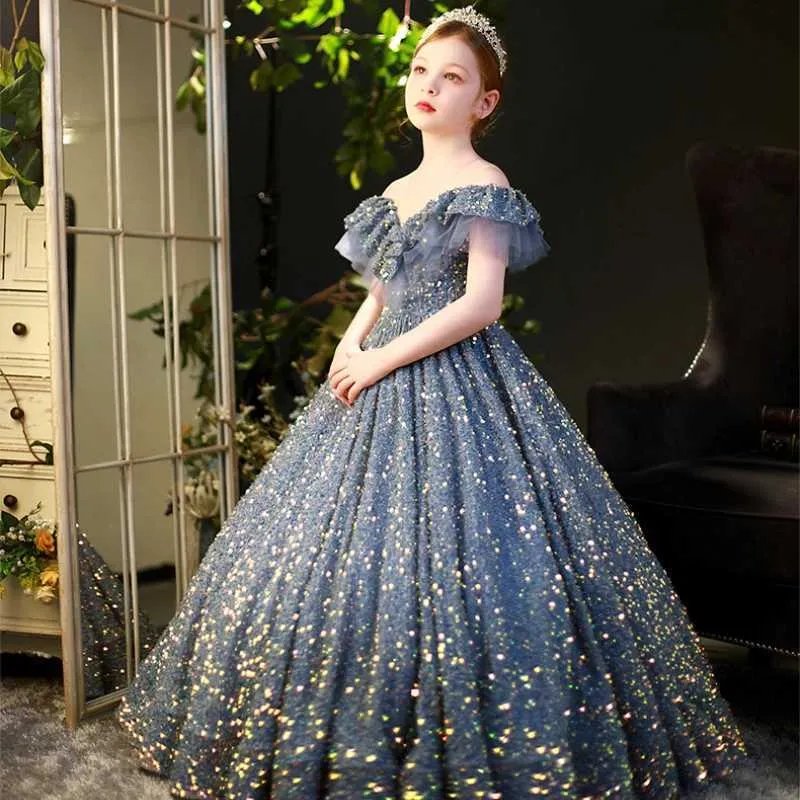 Sequin Bridal Dress For Girls: Elegant Lace Party Dress