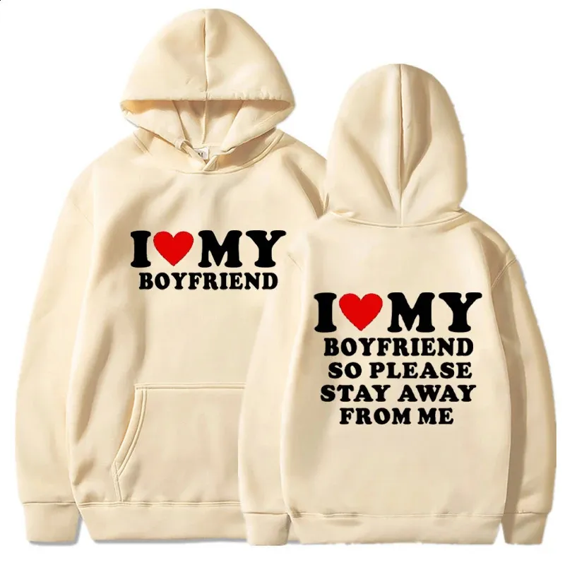 Couple Hoodies: I Love My Girlfriend Shirt Matching Harajuku
