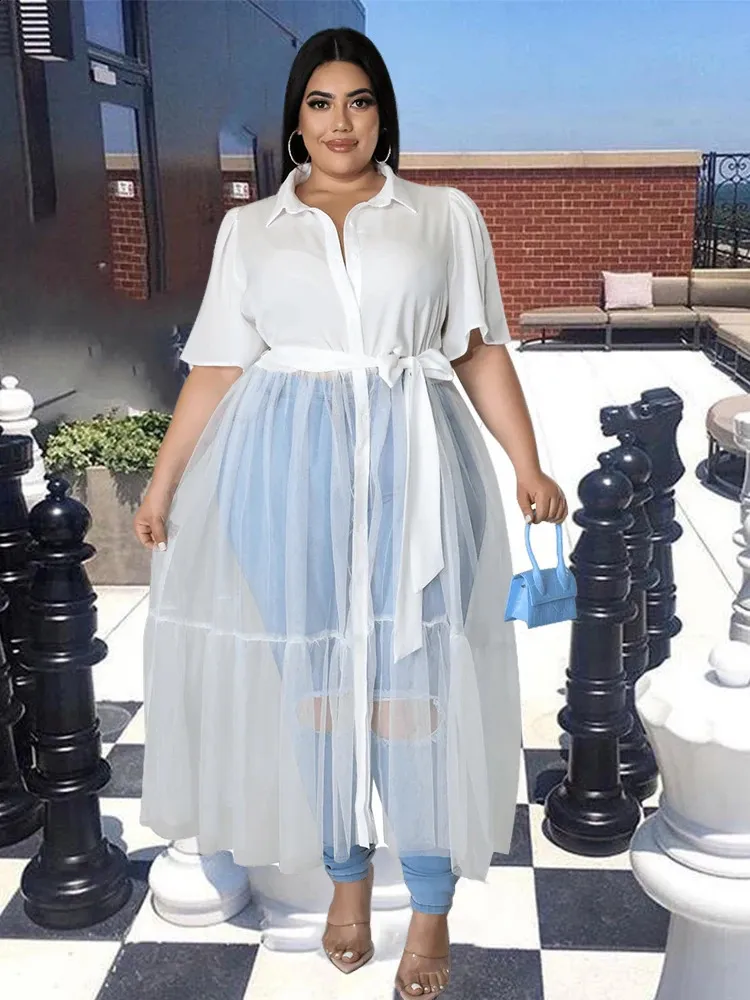white christmas dresses Abstract Print Chiffon Plus Size Dress main image 1