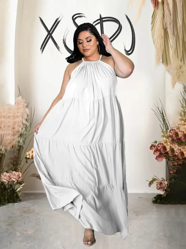 Boho Long White Plus Size Maxi Dress Boho Backless Maxi Dress