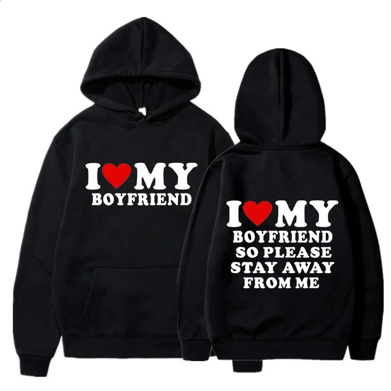 Couple Hoodies: I Love My Girlfriend Shirt Matching Harajuku