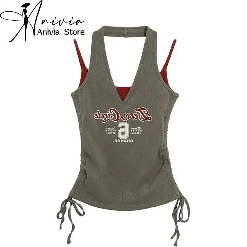 Y2k Womens Clothes Green Camisole Top Vintage Sleeveless Corset