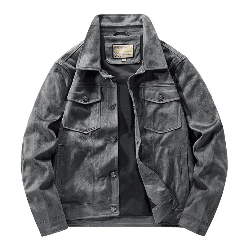 パリコレクション DHgate.com:Suede Leather Solid Vintage Men: for Jacket Cargo ジャケット・アウター