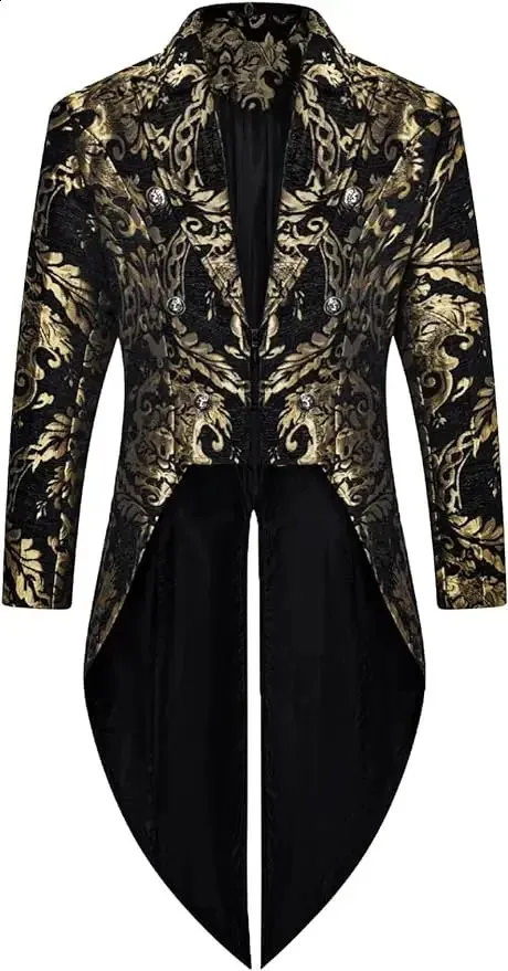 Men's Steampunk Tailcoat Jacket with Gothic Victorian Frog