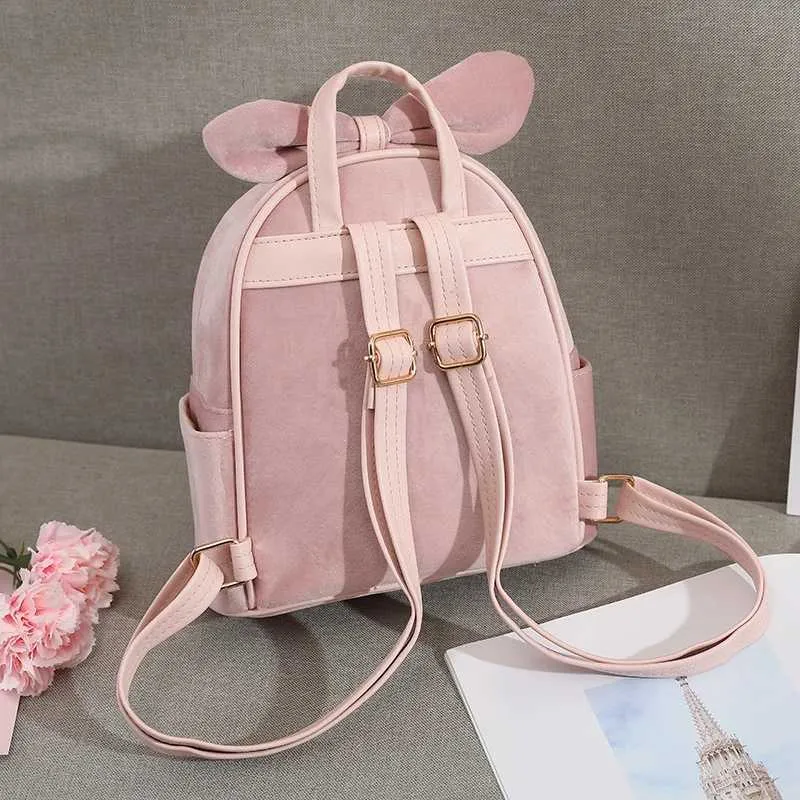 Versatile Plush Bow Mini Toddler backpack for women - display picture 1