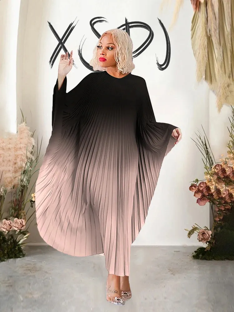 Ombre Black To Red Pleated Maxi Dress With Batwing... From Mysticastore,  $32.82 | DHgate.Com