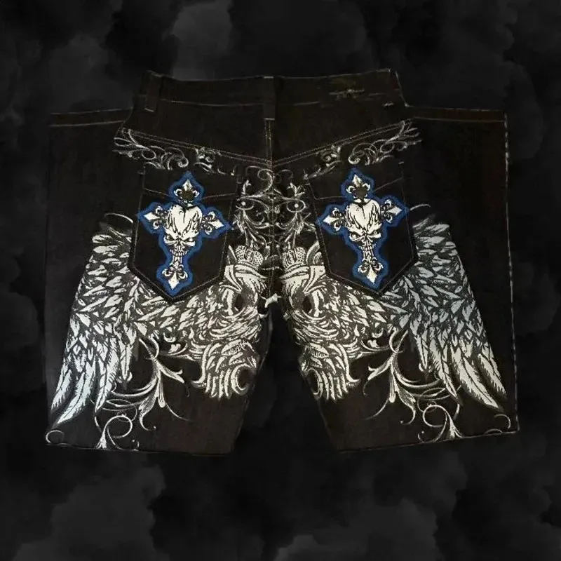 Y2K Fashion Jeans: Retro Blue Denim Trousers, Shop Now