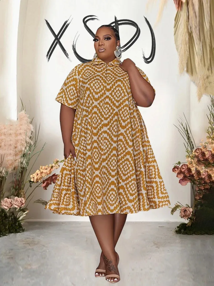 Plus Size Bohemian Dresses Flowy Short Summer Dress, Elegant