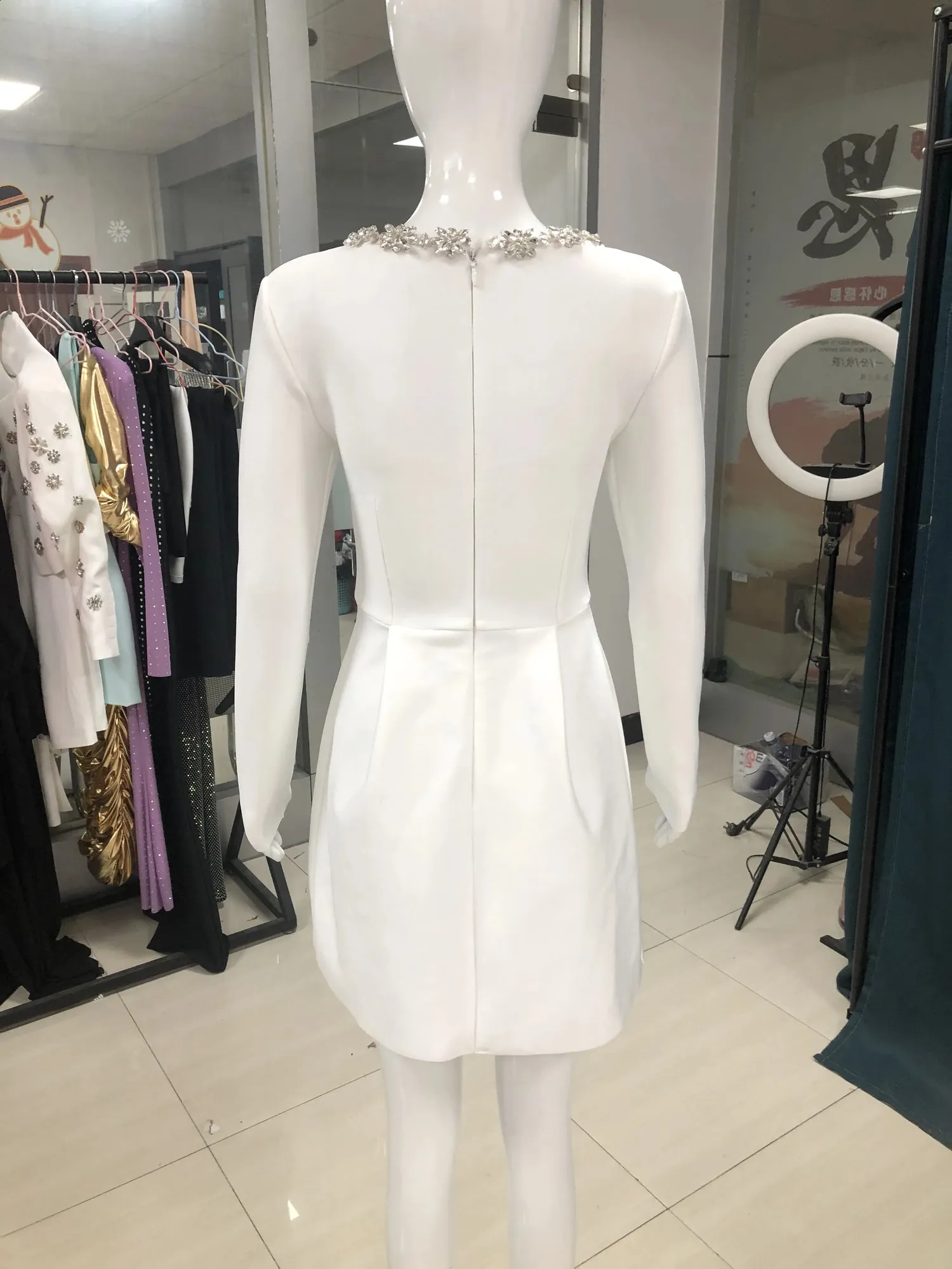 Elegant Pocket Rhinestone Decor Square Neck A Line Dresses Elegant Pocket Rhinestone Decor Square Neck A Line Dresses
