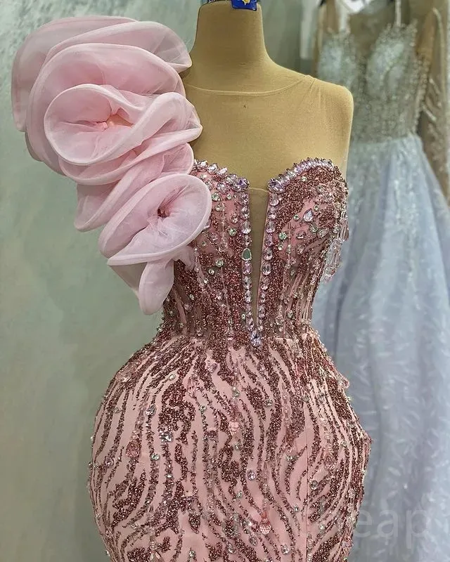 Pink Slit Mermaid Lace Crystal Embellished Formal Party Dress with Zipper  Back from Dhgate Prom Dresses - price 146.1