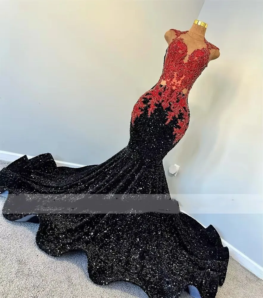 black and red sequin dress Buy Women's Red Sequin Long Gown With Slit - Label Shaurya Sanadhya | Trendia L / Red main image 0