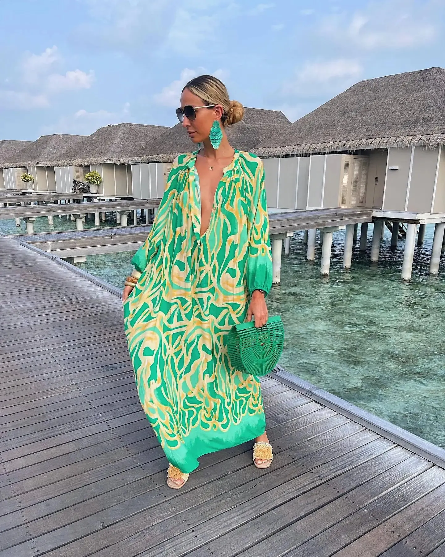 Womens Maxi Dress Summer Casual Chiffon Floor-Length V Neck Short Sleeve  Pullover Boho Beach Dress from Dhgate Basic & Casual Dresses - price 43.42