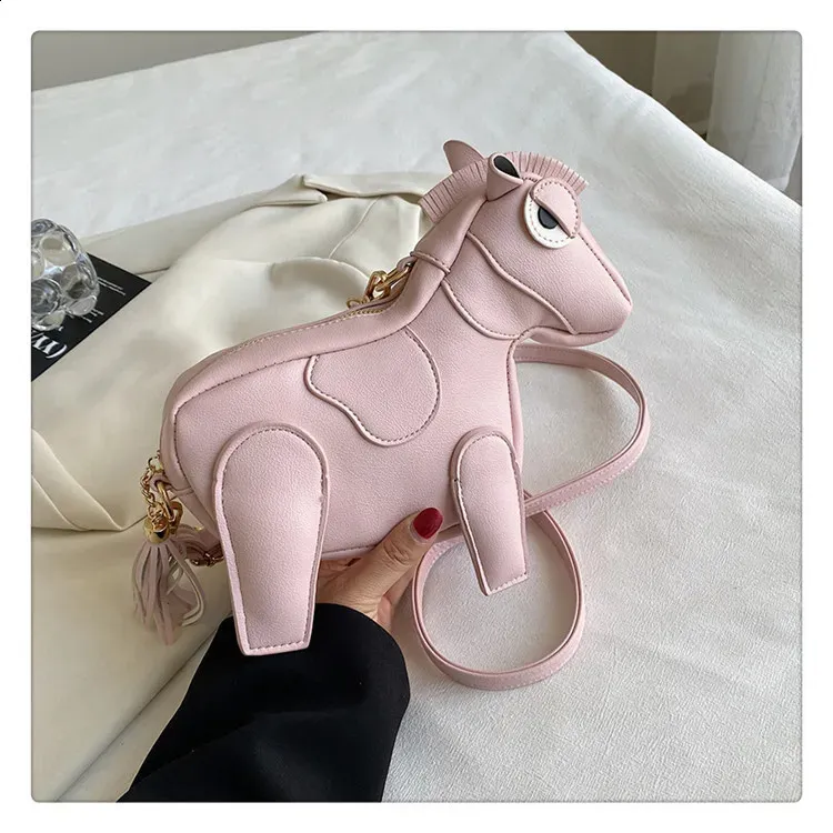 Horse Shape Crossbody Bag for Women - Cute PU Leather