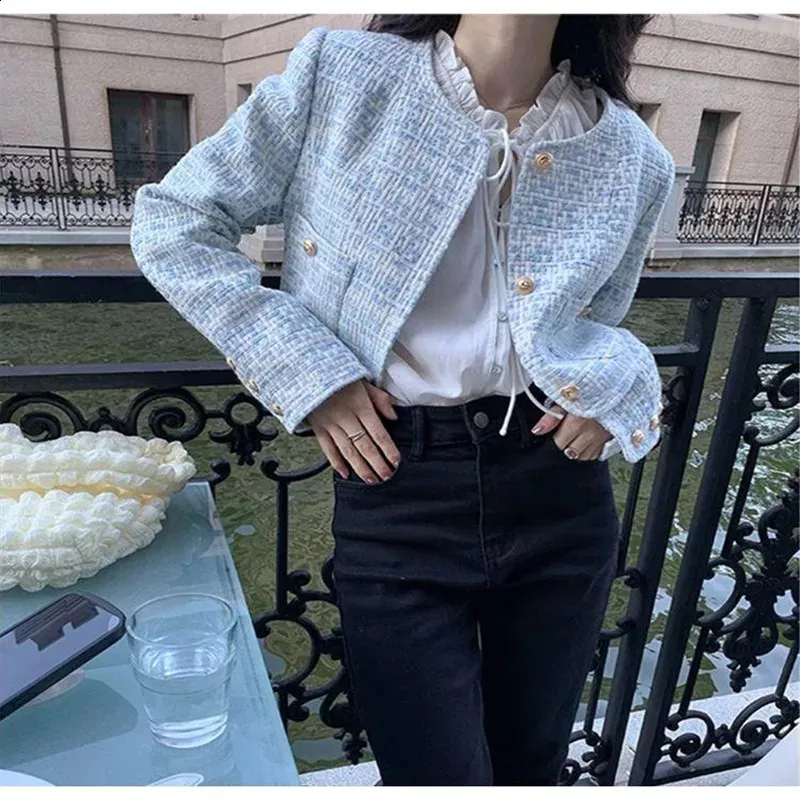 Pale blue tweed jacket hot sale