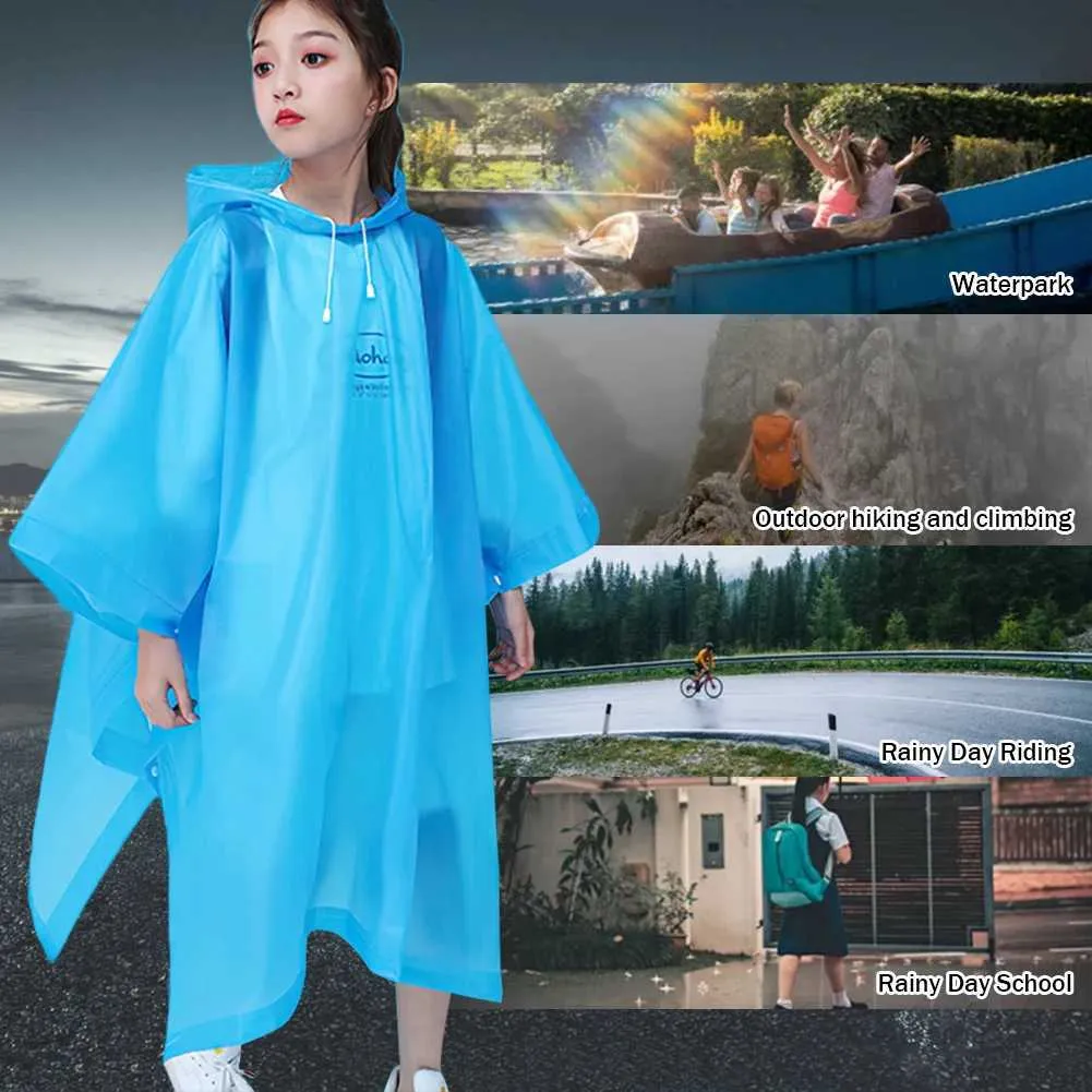DHgate.com:Reusable Childrens Rain Poncho with Hood - Ages 6