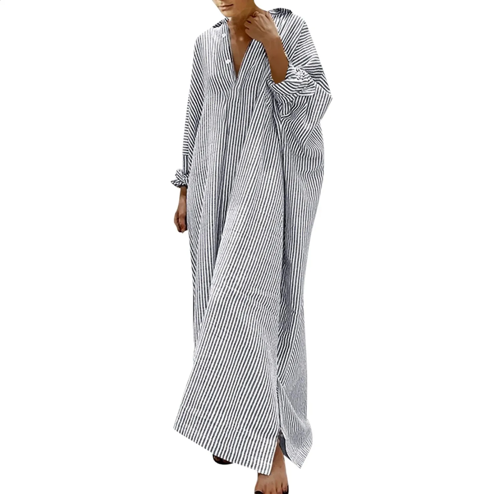 chinese dress ladies Bold Striped Colorblock Maxi Dress | Vertical Stripe Puff Sleeve Maxi Dress