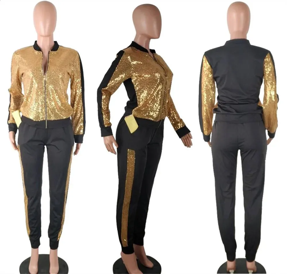 Gold sequin tracksuit sales