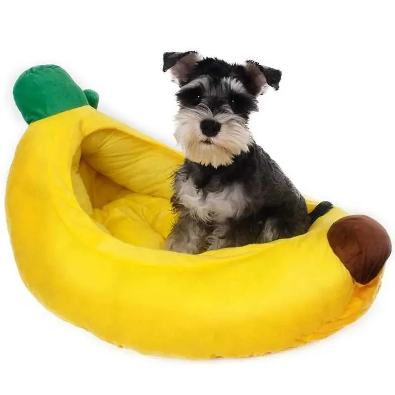 Banana Shaped Pet Bed For Small Dogs Cats Rabbits Comfortable