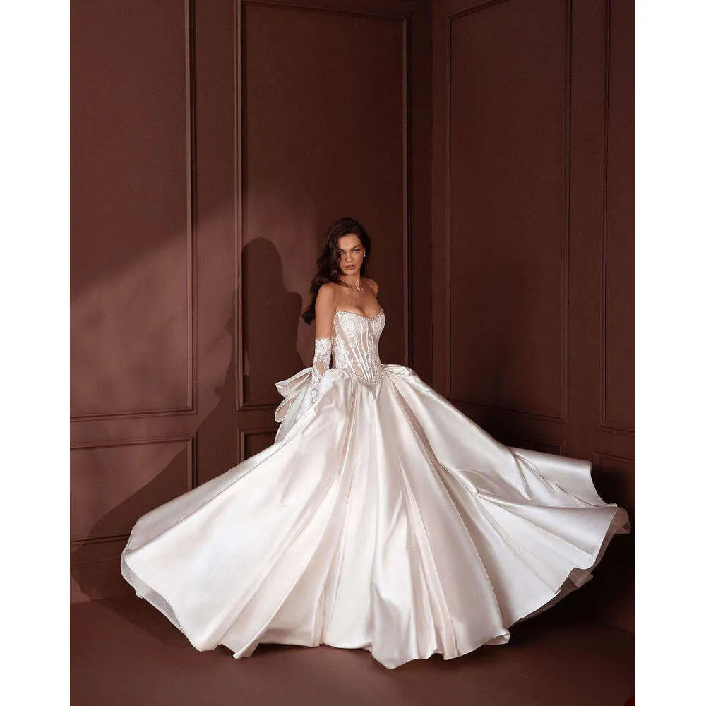 Strapless Princess A-Line Wedding Dress with Lace Flowers Pattern and  Cathedral Train Bridal Gown from Dhgate In Stock Wedding Dresses - price  946.67