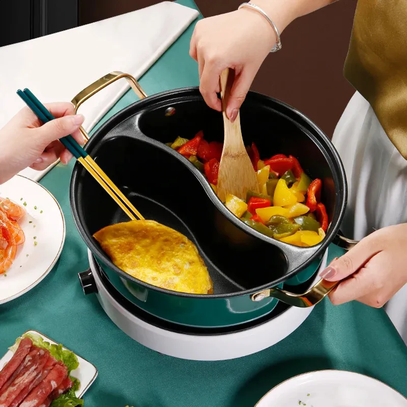Dual Chamber Stainless Steel Soup Pot with Lid - Induction Ready ...