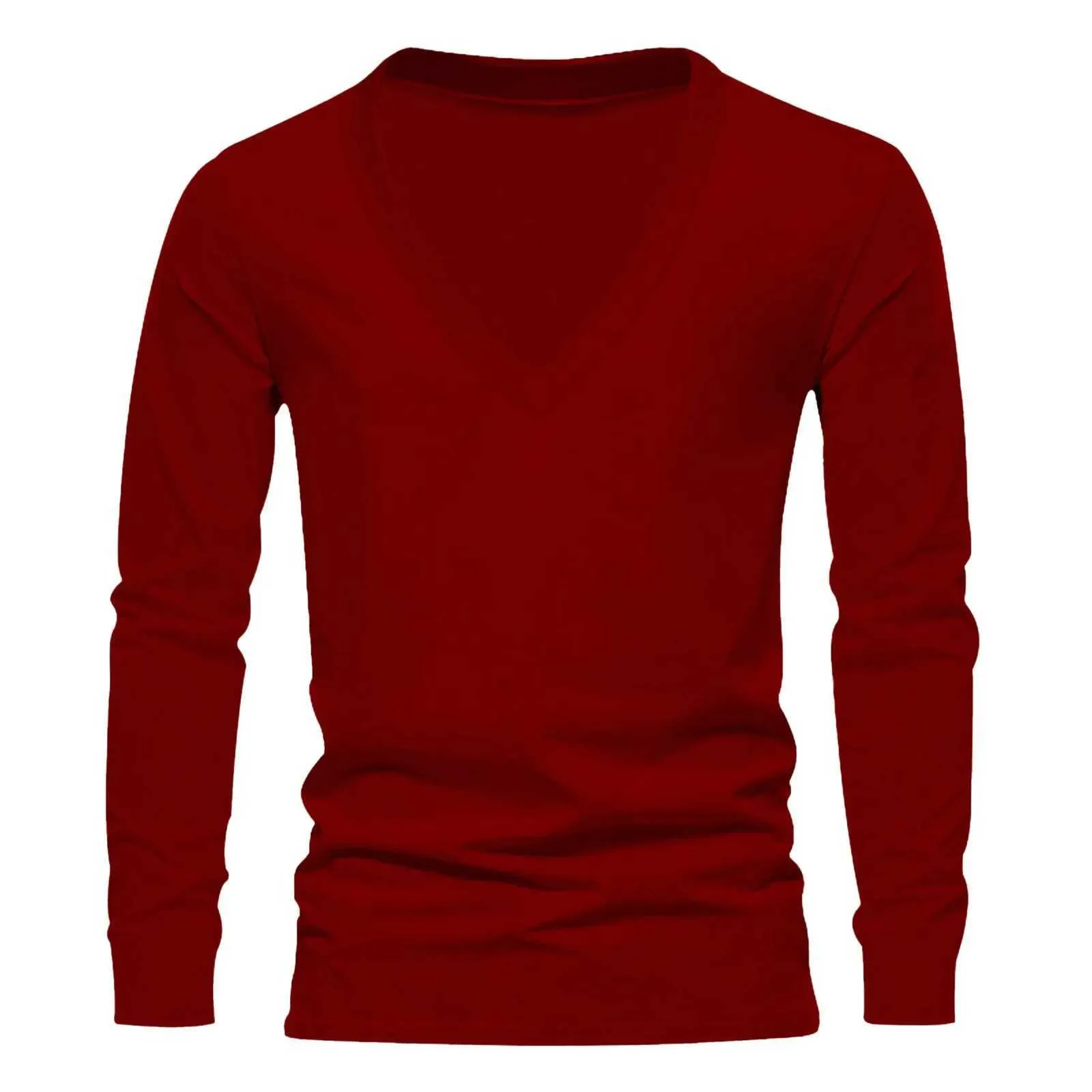 V Neck Casual Long Sleeve T Shirts Slim Fit V-Neck Long Sleeve T