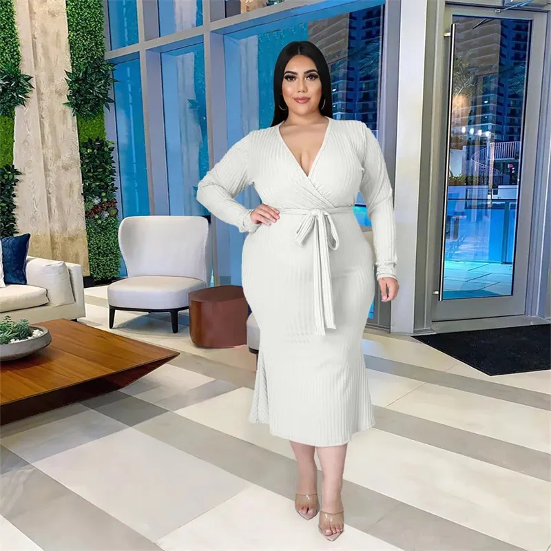 Plus Size 5xl Dress Office Ladies Elegant Maxi Dresses For Women Knitting  Long Sleeve Bodycon Dress Bulk Items Wholesale 240814 From Mysticastore,  $28.57 | DHgate.Com