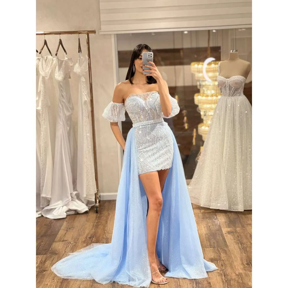 Sparkling Sequin Prom Dress with Detachable Train - Short Evening Gown, Elegant & Sexy Tail Party Dress from Dhgate Prom Dresses - price 261.36 Sparkling Sequin Prom Dress with Detachable Train - Short Evening Gown, Elegant & Sexy Tail Party Dress from Dhgate Prom Dresses - price 261.36