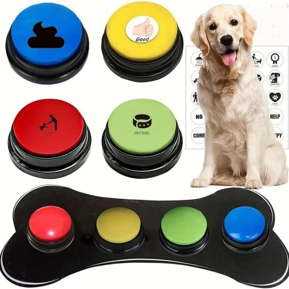 Pulsanti Parlanti Per Cani E Gatti MyDogTalks - Set Da 4 Con Tappetino Per Addestramento Comunicativo - Foto 11