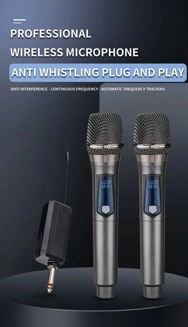GM muslady Wireless Karaoke Microphone Professional UHF Dual Channel