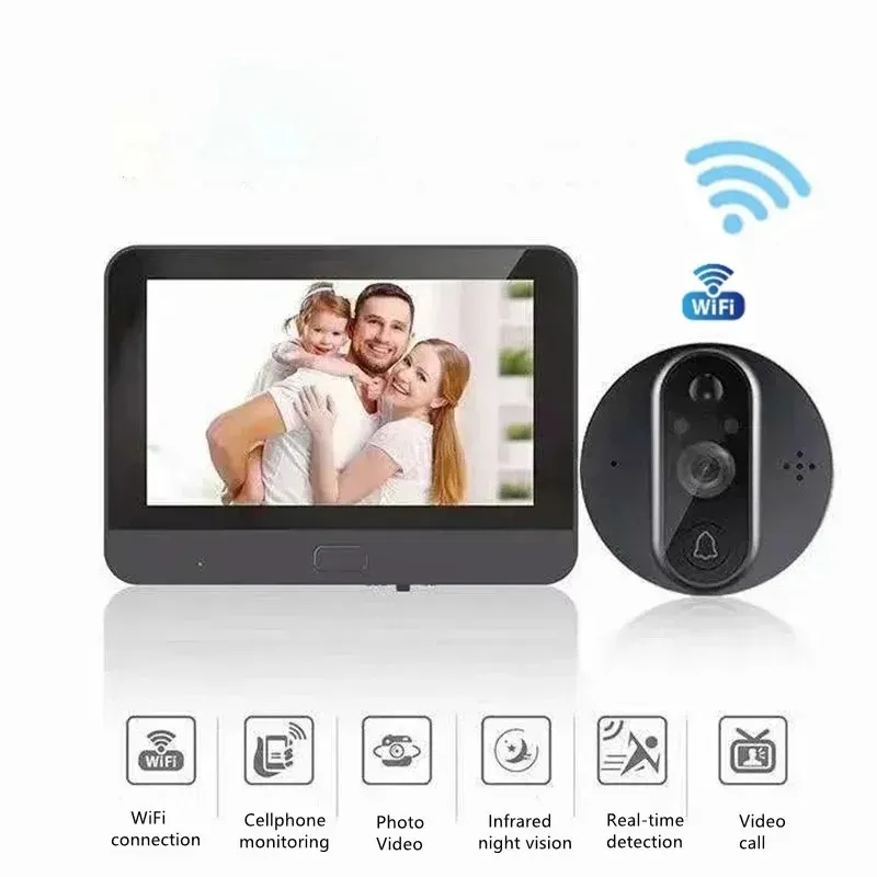 Wifi Door Viewer Peephole Wireless Camera HD 1080P Wireless WiFi